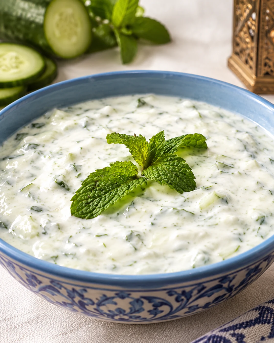 Coalhada de pepino com hortelã